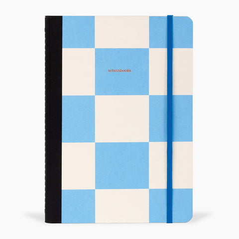 Caderno x-large Chess blue sem pauta schizzibooks - 18 x 25 cm